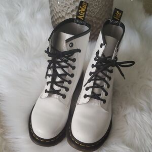 Dr. Martens White Leather Boots
